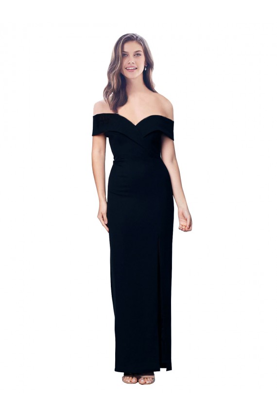 Sleeveless Black Off the Shoulder Stretch Crepe Mermaid Formal Dress / Bridesmaid Dress Newcastle