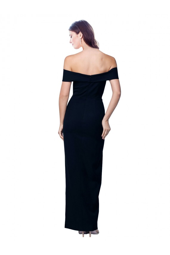 Sleeveless Black Off the Shoulder Stretch Crepe Mermaid Formal Dress / Bridesmaid Dress Newcastle