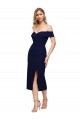 Sleeveless Dark Navy Off the Shoulder Stretch Crepe Mermaid Prom Dresses Newcastle