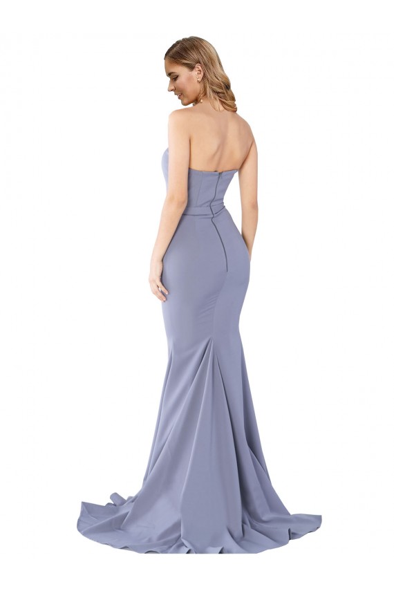 Sleeveless Smoke Blue Sweetheart Low Back Stretch Crepe Mermaid Formal Evening Gown / Prom Dress / Bridesmaid Dress Newcastle