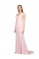 Sleeveless V-Neck V-Back Stretch Crepe A-Line Black Tie Evening Dress / Prom Dress / Bridesmaid Dress Newcastle