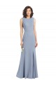 Sleeveless Boat Neck Open Back Stretch Crepe Sheath Bridesmaid Dress Newcastle