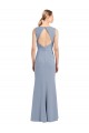 Sleeveless Boat Neck Open Back Stretch Crepe Sheath Bridesmaid Dress Newcastle