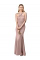 Sleeveless Halter Neck Criss Cross Back Stretch Crepe Sheath Prom Dress / Bridesmaid Dress Newcastle