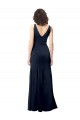 Sleeveless Dark Navy V-Neck V-Back Stretch Crepe A-Line Formal Dress / Bridesmaid Dress Newcastle