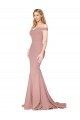 Sleeveless Dusty Pink Off the Shoulder Stretch Crepe Mermaid Formal Evening Gown / Prom Dress / Bridesmaid Dress Newcastle