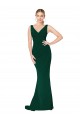 Sleeveless Midnight Green V-Neck Stretch Crepe Mermaid Formal Evening Gown / Prom Dress / Bridesmaid Dress Newcastle