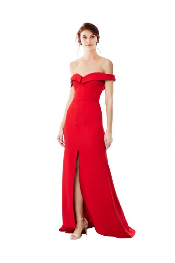 Sleeveless Off the Shoulder Stretch Crepe A-Line Bridesmaid Dress / Evening Dress Newcastle