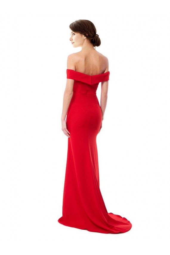 Sleeveless Off the Shoulder Stretch Crepe A-Line Bridesmaid Dress / Evening Dress Newcastle