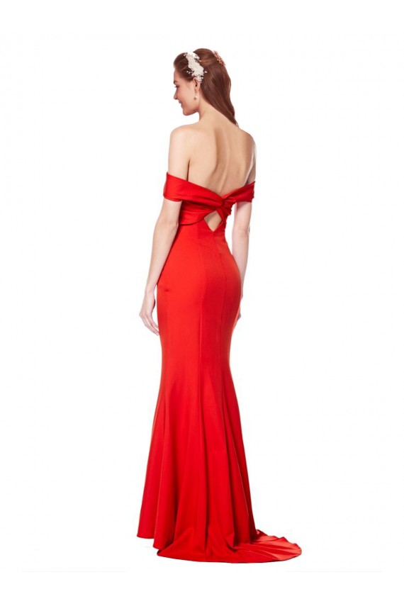 Sleeveless Red Off the Shoulder Stretch Crepe Mermaid Bridesmaid Dress / Formal Dress Newcastle