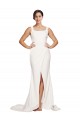 Sleeveless Square Neck Low Back Stretch Crepe Sheath Semi Formal Evening Dress / Prom Dress / Bridesmaid Dress Newcastle