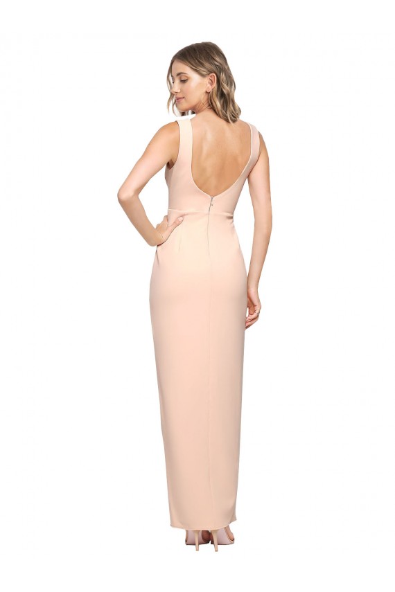 Sleeveless Square Neck Stretch Crepe Sheath Formal Evening Gown / Prom Dress / Bridesmaid Dress Newcastle