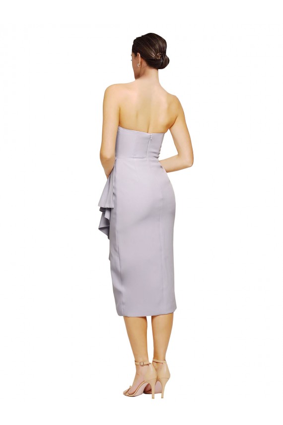 Sleeveless Strapless Low Back Stretch Crepe Sheath High Low Evening Gown / Prom Dress / Bridesmaid Dress Newcastle