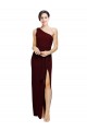 Sleeveless One Shoulder Stretch Crepe Sheath Black Tie Evening Gown / Prom Dress / Bridesmaid Dress Newcastle