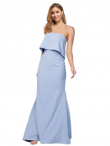 Sleeveless Strapless Low Back Stretch Crepe A-Line Formal Dress / Bridesmaid Dress Newcastle