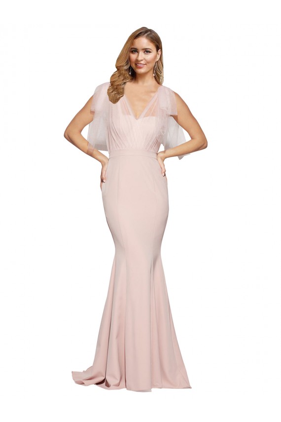 Sleeveless Sweetheart Low Back Stretch Crepe & Tulle Sheath Formal Dress / Bridesmaid Dress Newcastle