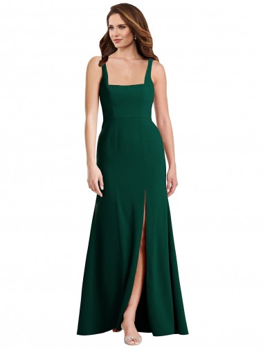 Sleeveless Square Neck Stretch Crepe Trumpet Semi Formal Evening Dress / Prom Dress / Bridesmaid Dress Newcastle