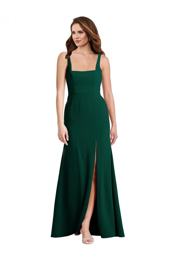 Sleeveless Square Neck Stretch Crepe Trumpet Semi Formal Evening Dress / Prom Dress / Bridesmaid Dress Newcastle