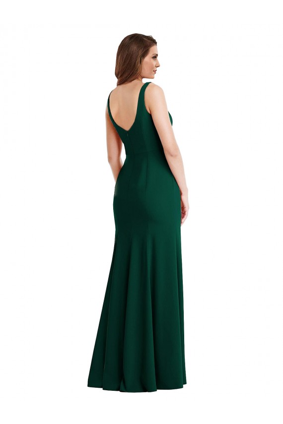 Sleeveless Square Neck Stretch Crepe Trumpet Semi Formal Evening Dress / Prom Dress / Bridesmaid Dress Newcastle