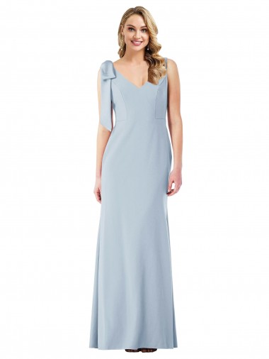 Sleeveless V-Neck V-Back Stretch Crepe Trumpet Semi Formal Evening Dress / Prom Dress / Bridesmaid Dress Newcastle