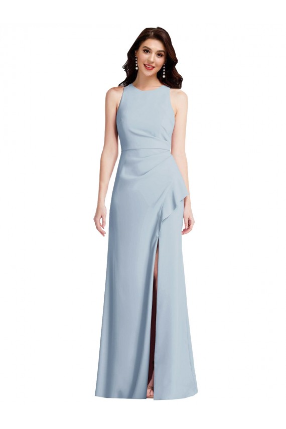 Sleeveless Halter Neck Stretch Crepe Trumpet Formal Dress / Bridesmaid Dress Newcastle