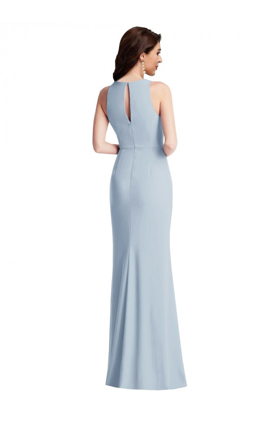 Sleeveless Halter Neck Stretch Crepe Trumpet Formal Dress / Bridesmaid Dress Newcastle