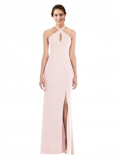 Sleeveless Halter Neck Low Back Stretch Crepe Trumpet Formal Evening Gown / Prom Dress / Bridesmaid Dress Newcastle
