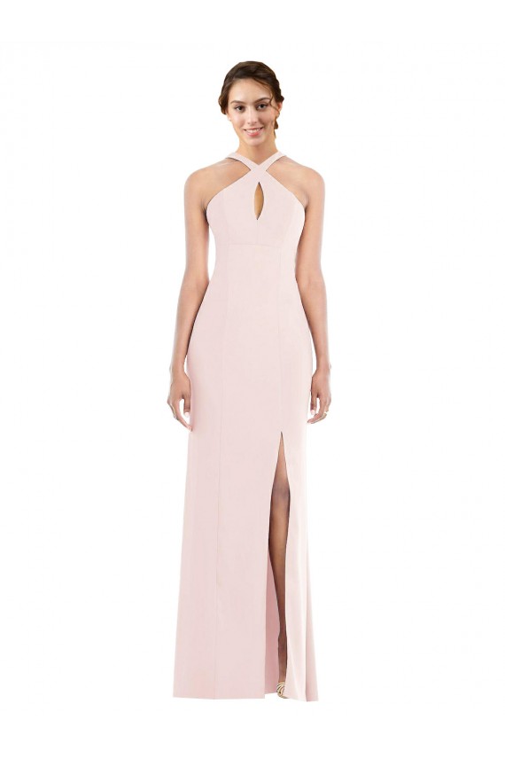 Sleeveless Halter Neck Low Back Stretch Crepe Trumpet Formal Evening Gown / Prom Dress / Bridesmaid Dress Newcastle