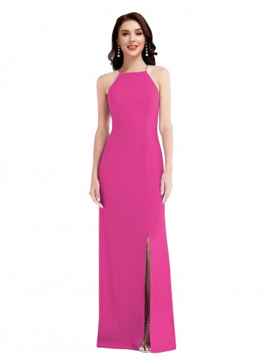 Sleeveless Halter Neck Open Back Stretch Crepe Trumpet Formal Evening Gown / Prom Dress / Bridesmaid Dress Newcastle