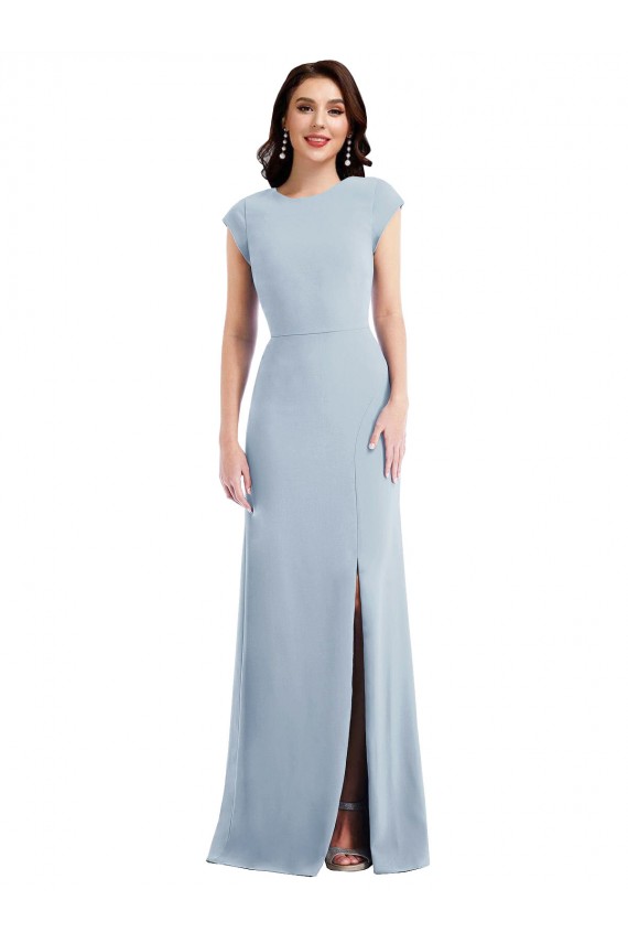 Cap Sleeves Open Back Stretch Crepe Trumpet Formal Evening Gown / Prom Dress / Bridesmaid Dress Newcastle