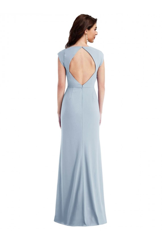 Cap Sleeves Open Back Stretch Crepe Trumpet Formal Evening Gown / Prom Dress / Bridesmaid Dress Newcastle
