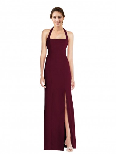 Sleeveless Halter Neck Open Back Stretch Crepe Trumpet Semi Formal Evening Dress / Prom Dress / Bridesmaid Dress Newcastle