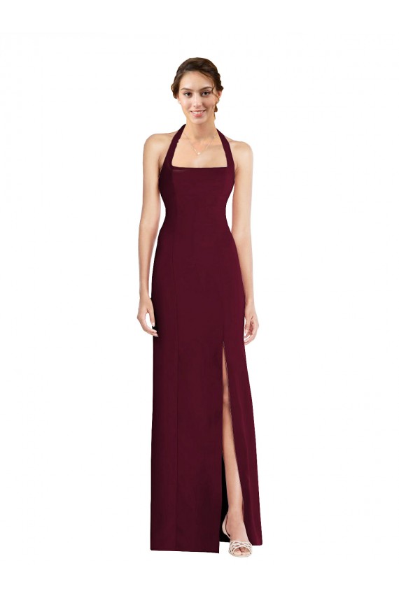 Sleeveless Halter Neck Open Back Stretch Crepe Trumpet Semi Formal Evening Dress / Prom Dress / Bridesmaid Dress Newcastle