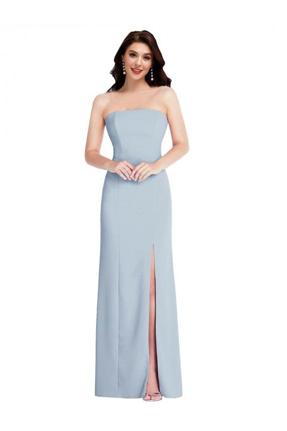 Sleeveless Light Sky Blue Strapless Low Back Stretch Crepe A-Line Formal Evening Gown / Prom Dress / Bridesmaid Dress Newcastle