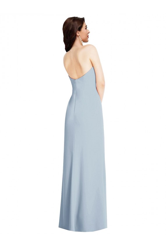 Sleeveless Light Sky Blue Strapless Low Back Stretch Crepe A-Line Formal Evening Gown / Prom Dress / Bridesmaid Dress Newcastle