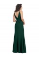 Sleeveless Midnight Green V-Neck V-Back Stretch Crepe A-Line Formal Dress / Bridesmaid Dress Newcastle