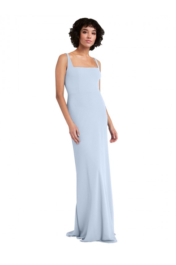 Sleeveless Square Neck Stretch Crepe Sheath Prom Dress / Bridesmaid Dress Newcastle