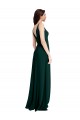 Sleeveless Midnight Green V-Neck V-Back Stretch Crepe A-Line Formal Evening Gown / Prom Dress / Bridesmaid Dress Newcastle