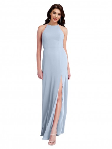 Sleeveless Halter Neck Criss Cross Open Back Stretch Crepe Sheath Formal Evening Gown / Prom Dress / Bridesmaid Dress Newcastle