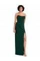 Sleeveless Midnight Green Scoop Neck Low Back Stretch Crepe Sheath Formal Evening Gown / Prom Dress / Bridesmaid Dress Newcastle