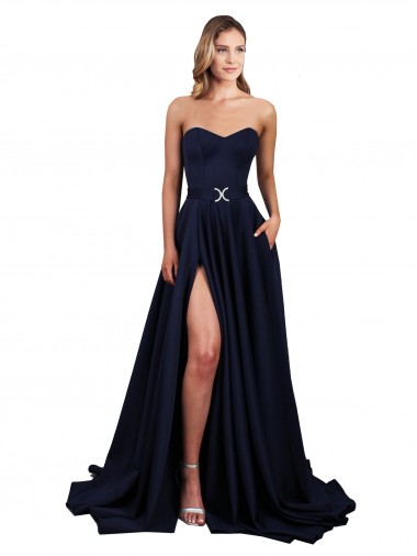 Sleeveless Sweetheart Low Back Stretch Crepe A-Line Formal Dress / Bridesmaid Dress Newcastle