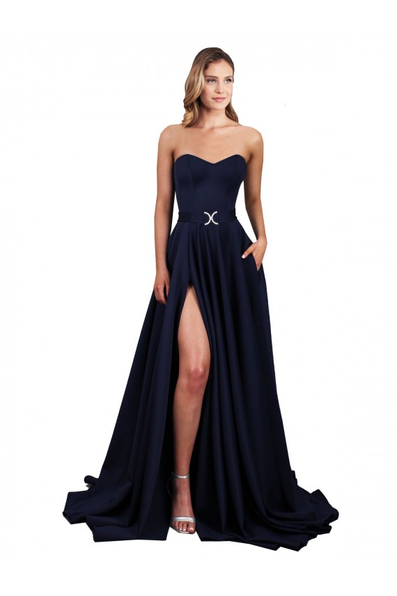 Sleeveless Sweetheart Low Back Stretch Crepe A-Line Formal Dress / Bridesmaid Dress Newcastle