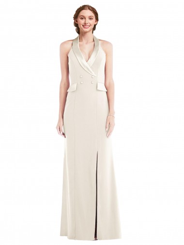 Sleeveless Halter Neck Low Back Stretch Crepe Trumpet Semi Formal Evening Dress / Prom Dress / Bridesmaid Dress Newcastle