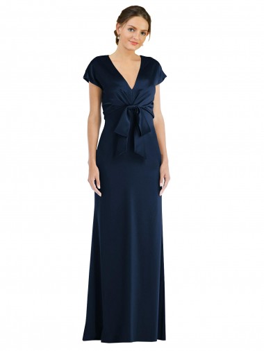 Cap Sleeves Off the Shoulder Keyhole Back Stretch Crepe Trumpet Formal Evening Gown / Prom Dress / Bridesmaid Dress Newcastle