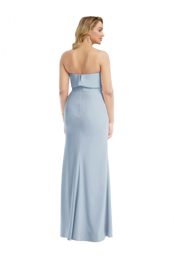Sleeveless Light Sky Blue Strapless Low Back Stretch Crepe Trumpet Semi Formal Evening Dress / Prom Dress / Bridesmaid Dress Newcastle