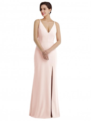 Sleeveless V-Neck V-Back Stretch Crepe Trumpet Formal Evening Gown / Prom Dress / Bridesmaid Dress Newcastle