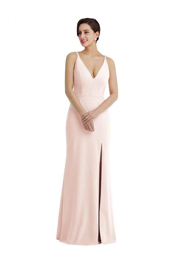 Sleeveless V-Neck V-Back Stretch Crepe Trumpet Formal Evening Gown / Prom Dress / Bridesmaid Dress Newcastle
