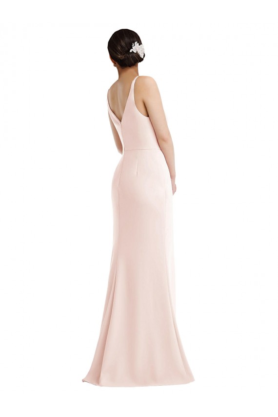 Sleeveless V-Neck V-Back Stretch Crepe Trumpet Formal Evening Gown / Prom Dress / Bridesmaid Dress Newcastle