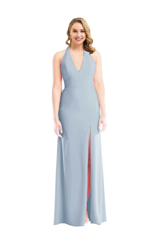 Sleeveless Halter Neck Open Back Stretch Crepe Trumpet Bridesmaid Dress / Evening Dress Newcastle