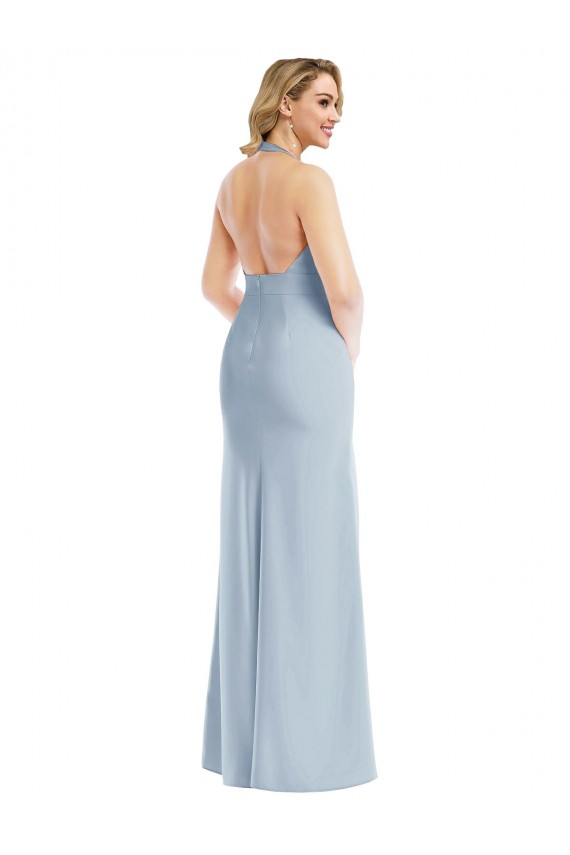 Sleeveless Halter Neck Open Back Stretch Crepe Trumpet Bridesmaid Dress / Evening Dress Newcastle